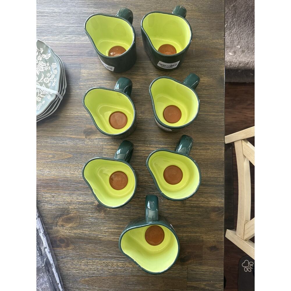 Tabitha Brown Avocado Coffee Shaped Mugs - BRAND NEW (Set of 7)